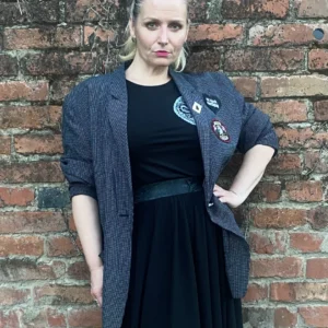 Tamno plavi oversized sako s bijelim točkicama Urban Moonchild
