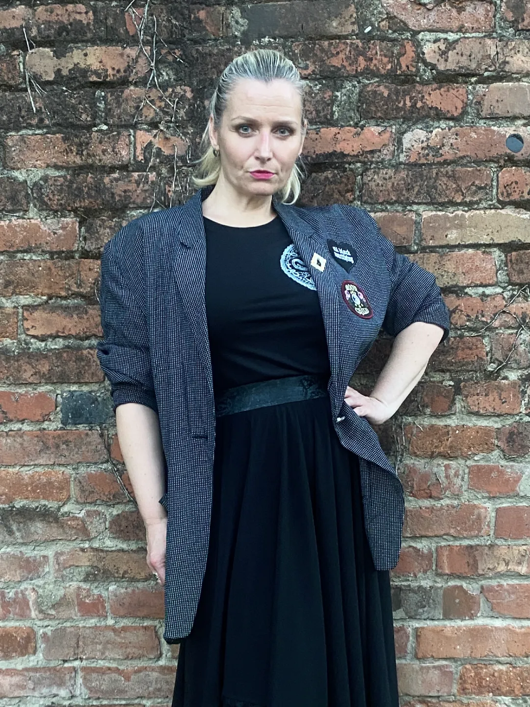 Tamno plavi oversized sako s bijelim točkicama Urban Moonchild